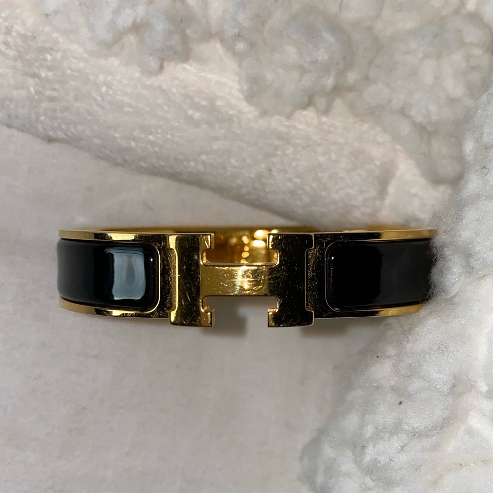 Click H Black & Gold Hermes bracelet